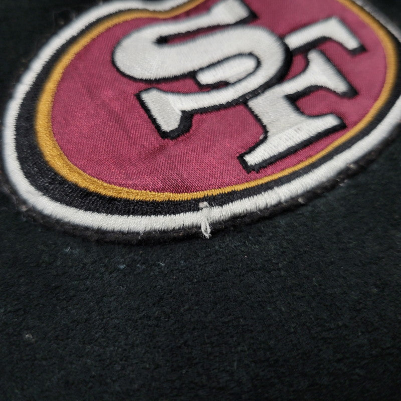 【中古品】【メンズ】 NFL エヌエフエル SAN FRANCISCO サンフランシスコ 49ERS SUEDE LEATHER STADIUM JACKET スエード レザー スタジアム ジャケット アウター 146-260916-ya-09-izu サイズ：XL カラー：ブラック×レッド系 万代Net店