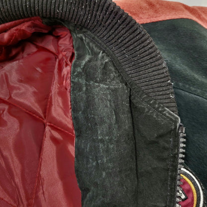 【中古品】【メンズ】 NFL エヌエフエル SAN FRANCISCO サンフランシスコ 49ERS SUEDE LEATHER STADIUM JACKET スエード レザー スタジアム ジャケット アウター 146-260916-ya-09-izu サイズ：XL カラー：ブラック×レッド系 万代Net店