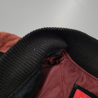 【中古品】【メンズ】 NFL エヌエフエル SAN FRANCISCO サンフランシスコ 49ERS SUEDE LEATHER STADIUM JACKET スエード レザー スタジアム ジャケット アウター 146-260916-ya-09-izu サイズ：XL カラー：ブラック×レッド系 万代Net店