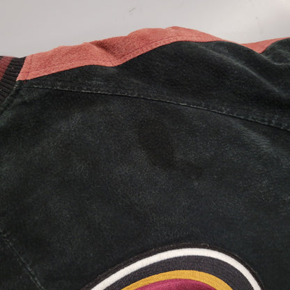 【中古品】【メンズ】 NFL エヌエフエル SAN FRANCISCO サンフランシスコ 49ERS SUEDE LEATHER STADIUM JACKET スエード レザー スタジアム ジャケット アウター 146-260916-ya-09-izu サイズ：XL カラー：ブラック×レッド系 万代Net店