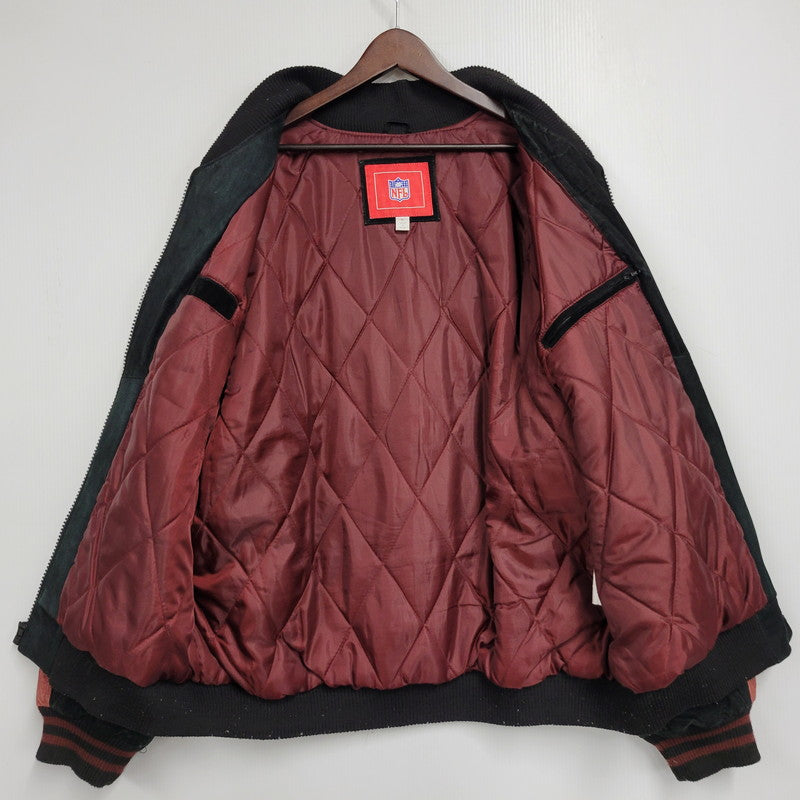 【中古品】【メンズ】 NFL エヌエフエル SAN FRANCISCO サンフランシスコ 49ERS SUEDE LEATHER STADIUM JACKET スエード レザー スタジアム ジャケット アウター 146-260916-ya-09-izu サイズ：XL カラー：ブラック×レッド系 万代Net店