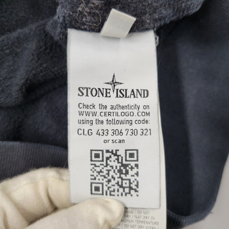 【現状渡し品】【メンズ】 STONE ISLAND ストーンアイランド 711562820 COTTON SWEAT PULLOVER HOODIE コットン スウェット プルオーバー フーディー トップス 長袖 141-260916-ya-05-izu サイズ：M カラー：ブラック 万代Net店