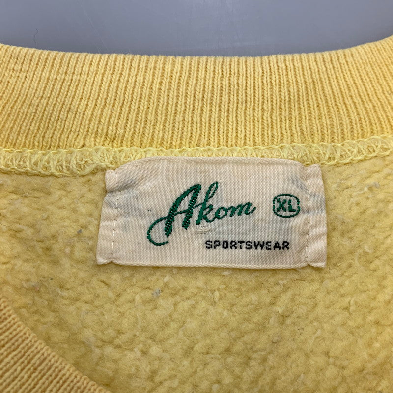 【現状渡し品】【メンズ】 AKOM アコム SPORTSWEAR RAGLAN SLEEVE SS SWEAT SHIRT スポーツウエア ラグラン スリーブ ショートスリーブ スウェット シャツ トップス 半袖 146-260915-cs-05-izu サイズ：XL カラー：イエロー 万代Net店