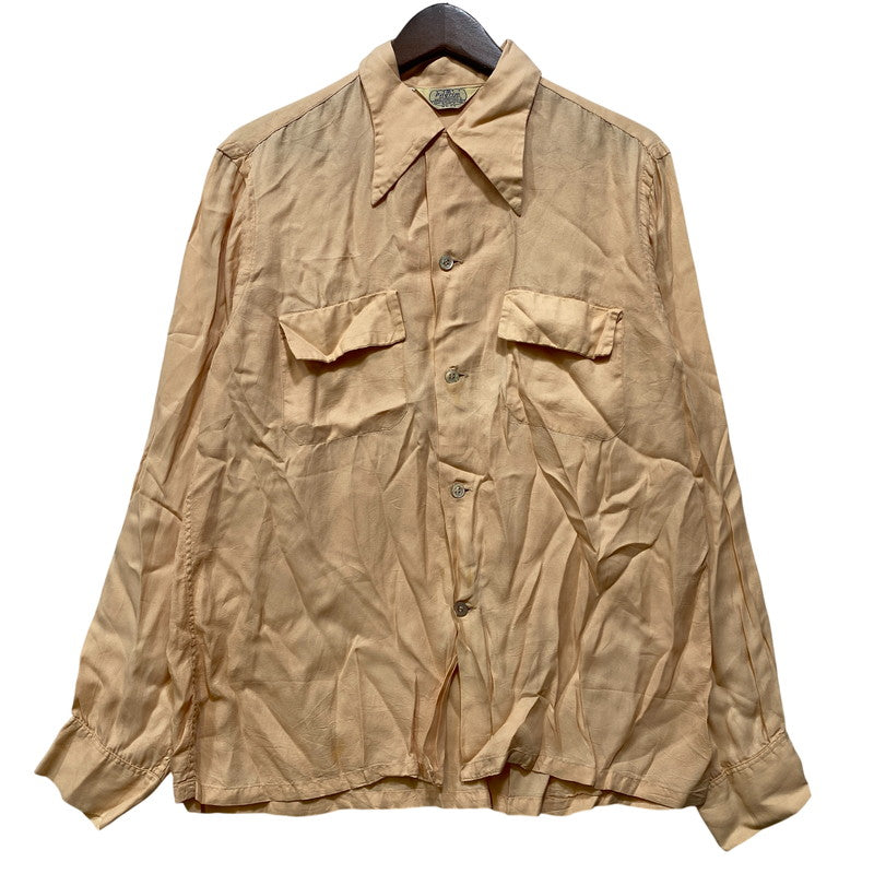 【現状渡し品】【メンズ】 PILGRIM ピルグリム 雪タグ NYLON WOVEN WITH ACETATE LS SHIRT ロングスリーブ シャツ トップス　 146-260917-kh-16-izu サイズ：M カラー：サーモンピンク系 万代Net店