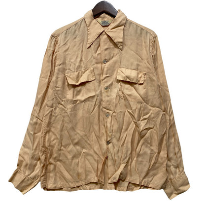 【現状渡し品】【メンズ】 PILGRIM ピルグリム 雪タグ NYLON WOVEN WITH ACETATE LS SHIRT ロングスリーブ シャツ トップス　 146-260917-kh-16-izu サイズ：M カラー：サーモンピンク系 万代Net店