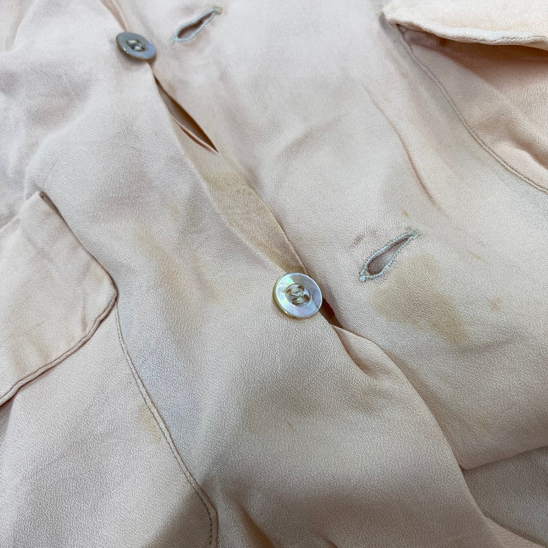【現状渡し品】【メンズ】 PILGRIM ピルグリム 雪タグ NYLON WOVEN WITH ACETATE LS SHIRT ロングスリーブ シャツ トップス　 146-260917-kh-16-izu サイズ：M カラー：サーモンピンク系 万代Net店