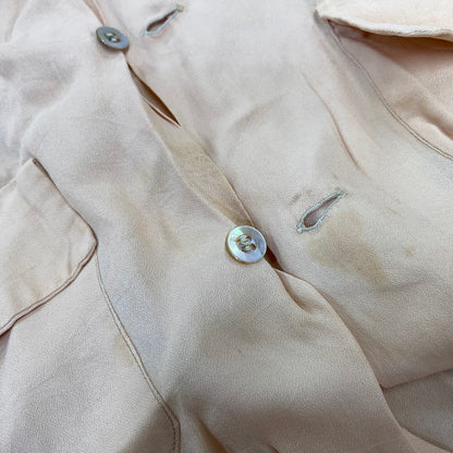 【現状渡し品】【メンズ】 PILGRIM ピルグリム 雪タグ NYLON WOVEN WITH ACETATE LS SHIRT ロングスリーブ シャツ トップス　 146-260917-kh-16-izu サイズ：M カラー：サーモンピンク系 万代Net店