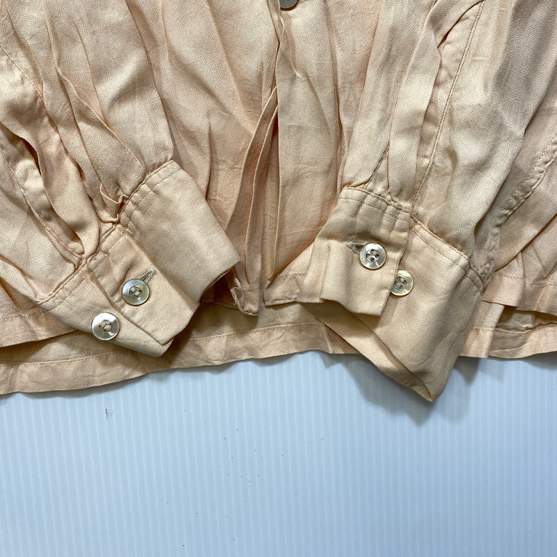 【現状渡し品】【メンズ】 PILGRIM ピルグリム 雪タグ NYLON WOVEN WITH ACETATE LS SHIRT ロングスリーブ シャツ トップス　 146-260917-kh-16-izu サイズ：M カラー：サーモンピンク系 万代Net店
