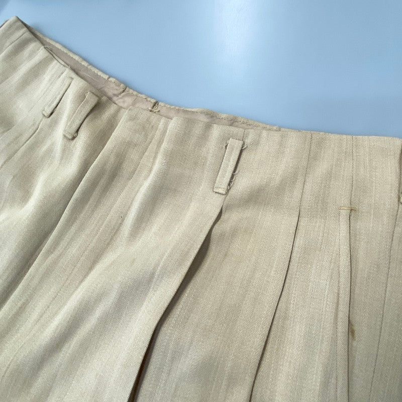 【現状渡し品】【メンズ】 HUBBARD SLACKS ハバード・スラックス 50S 2-TUCK タック SLACKS PANTS スラックス パンツ ズボン ボトムス 157-260915-ya-13-izu サイズ：下記参照 カラー：ベージュ 万代Net店