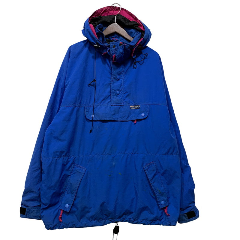 【現状渡し品】【メンズ】 EDDIE BAUER エディー・バウアー 黒タグ 80S NYLON ANORAK JACKET ナイロン アノラック ジャケット アウター 146-260922-ya-05-izu サイズ：L カラー：ブルー 万代Net店
