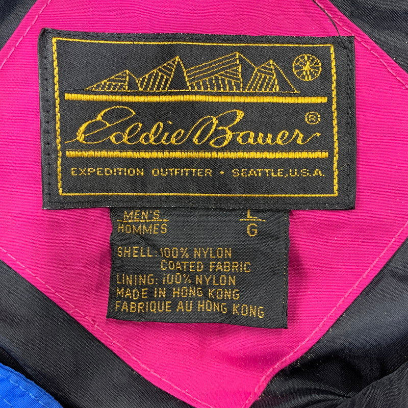 【現状渡し品】【メンズ】 EDDIE BAUER エディー・バウアー 黒タグ 80S NYLON ANORAK JACKET ナイロン アノラック ジャケット アウター 146-260922-ya-05-izu サイズ：L カラー：ブルー 万代Net店