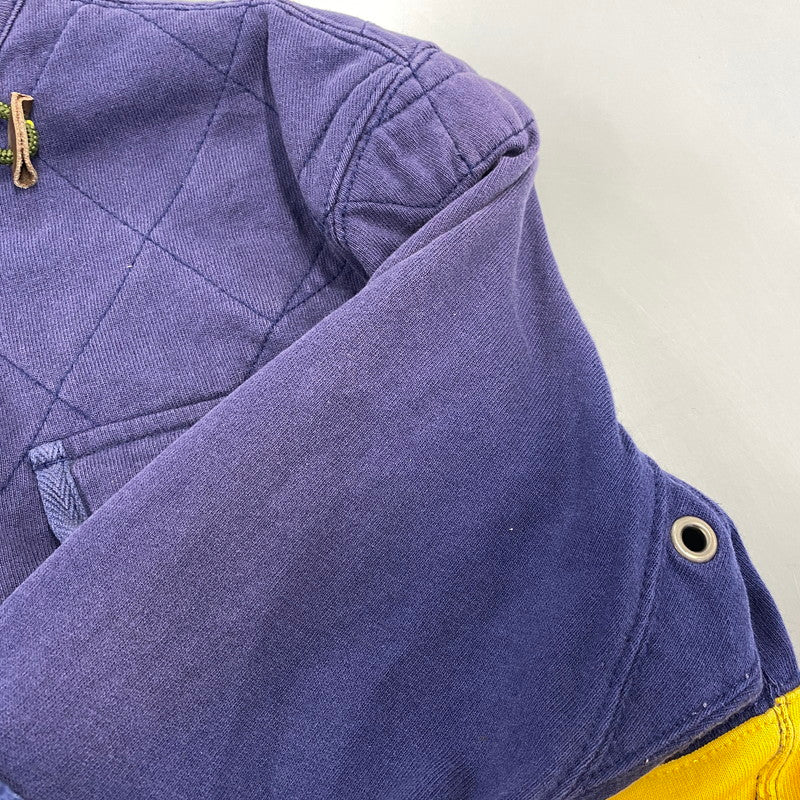 【中古品】【メンズ】 POLO BY RALPH LAUREN 90S CUSTOM FIT2-TONE SWEAT ANORAK PARKA カスタム フィット ツートーン スウェット アノラック パーカー トップス 長袖 146-260923-cs-13-izu サイズ：S カラー：ネイビー×イエロー 万代Net店