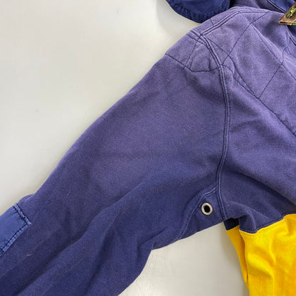 【中古品】【メンズ】 POLO BY RALPH LAUREN 90S CUSTOM FIT2-TONE SWEAT ANORAK PARKA カスタム フィット ツートーン スウェット アノラック パーカー トップス 長袖 146-260923-cs-13-izu サイズ：S カラー：ネイビー×イエロー 万代Net店