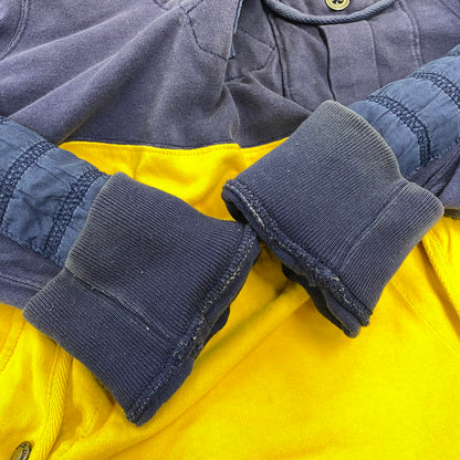 【中古品】【メンズ】 POLO BY RALPH LAUREN 90S CUSTOM FIT2-TONE SWEAT ANORAK PARKA カスタム フィット ツートーン スウェット アノラック パーカー トップス 長袖 146-260923-cs-13-izu サイズ：S カラー：ネイビー×イエロー 万代Net店