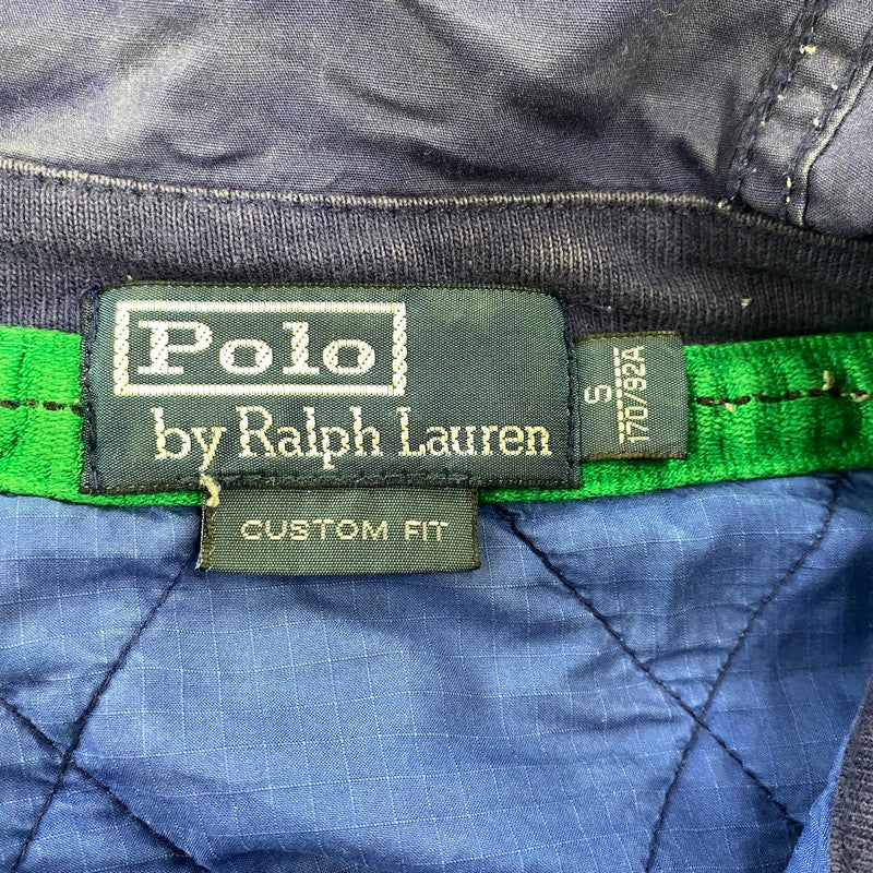 【中古品】【メンズ】 POLO BY RALPH LAUREN 90S CUSTOM FIT2-TONE SWEAT ANORAK PARKA カスタム フィット ツートーン スウェット アノラック パーカー トップス 長袖 146-260923-cs-13-izu サイズ：S カラー：ネイビー×イエロー 万代Net店