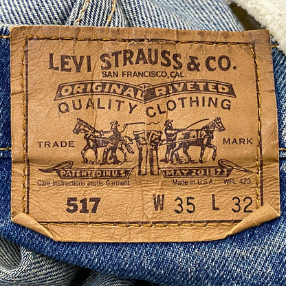 【中古品】【メンズ】 LEVI'S リーバイス 20517-0217 刻印575 USA製 80S 517 BOOT CUT DENM PANTS ブーツカット デニム パンツ ズボン ボトムス 157-260915-ya-12-izu サイズ：35×32 カラー：インディゴ 万代Net店