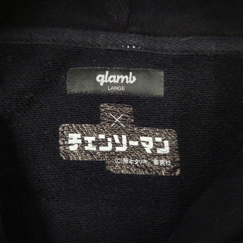 【中古品】【メンズ】 GLAMB グラム×チェーンソーマン POWER HOODIE パワー フーディー トップス 長袖 142-260916-ya-04-izu サイズ：L カラー：ブラック 万代Net店