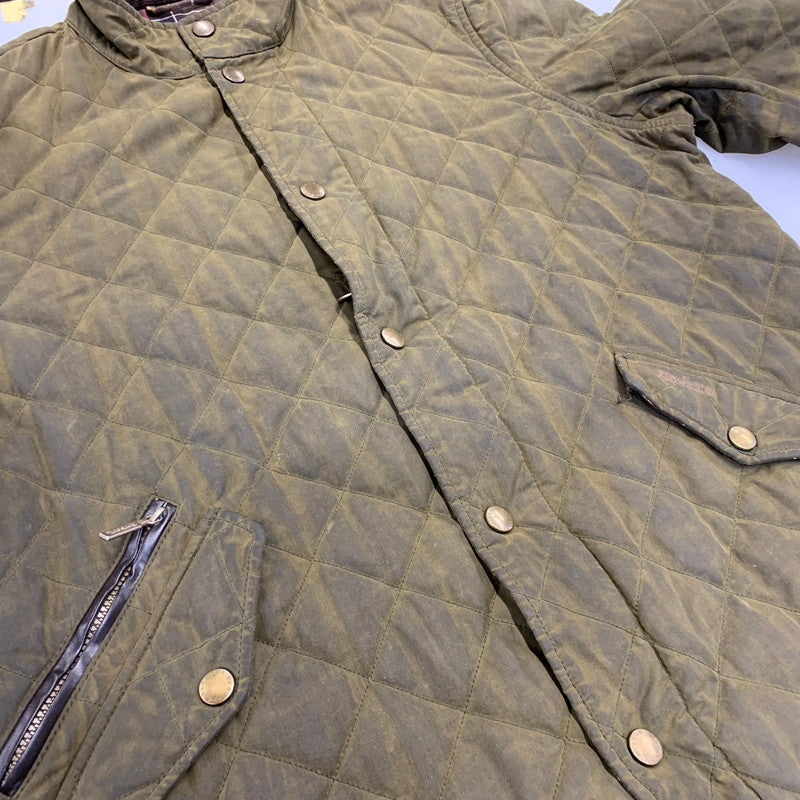 【現状渡し品】【メンズ】 BARBOUR バーブァー MWX0611OL71 15AW CHELSEA WAXED QUILTED JACKET チェルシー ワックスド キルティング ジャケット アウター 144-260915-cs-08-izu サイズ：XL カラー：カーキ 万代Net店