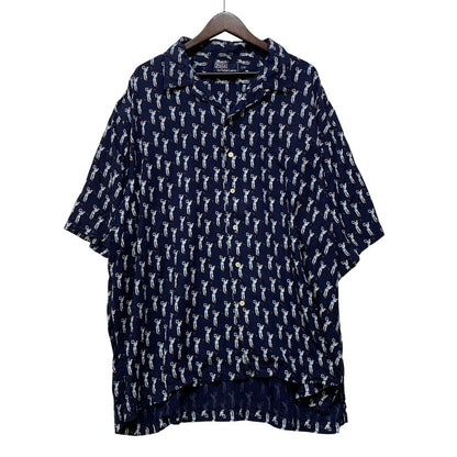 【中古品】【メンズ】 POLO BY RALPH LAUREN ポロバイラルフローレン BERKLEY RAYON OPEN COLLAR SS SHIRT バークリー レーヨン オープン カラー ショートスリーブ シャツ トップス 半袖 146-260918-cs-03-izu サイズ：XXL カラー：ネイビー 万代Net店