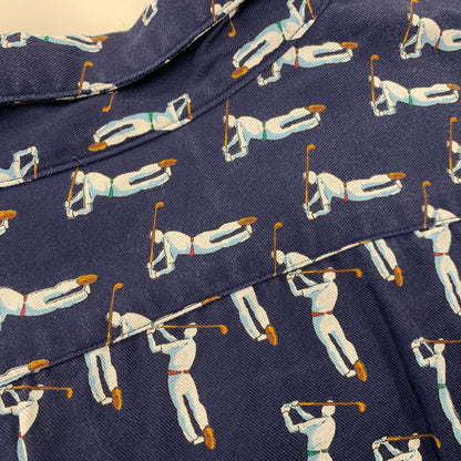 【中古品】【メンズ】 POLO BY RALPH LAUREN ポロバイラルフローレン BERKLEY RAYON OPEN COLLAR SS SHIRT バークリー レーヨン オープン カラー ショートスリーブ シャツ トップス 半袖 146-260918-cs-03-izu サイズ：XXL カラー：ネイビー 万代Net店