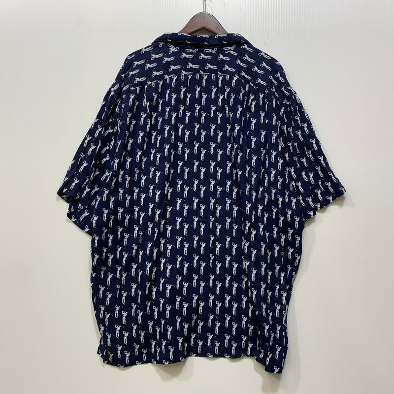 【中古品】【メンズ】 POLO BY RALPH LAUREN ポロバイラルフローレン BERKLEY RAYON OPEN COLLAR SS SHIRT バークリー レーヨン オープン カラー ショートスリーブ シャツ トップス 半袖 146-260918-cs-03-izu サイズ：XXL カラー：ネイビー 万代Net店