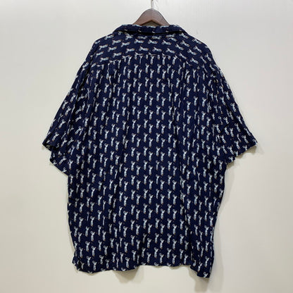 【中古品】【メンズ】 POLO BY RALPH LAUREN ポロバイラルフローレン BERKLEY RAYON OPEN COLLAR SS SHIRT バークリー レーヨン オープン カラー ショートスリーブ シャツ トップス 半袖 146-260918-cs-03-izu サイズ：XXL カラー：ネイビー 万代Net店