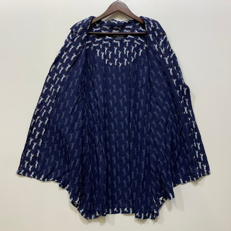 【中古品】【メンズ】 POLO BY RALPH LAUREN ポロバイラルフローレン BERKLEY RAYON OPEN COLLAR SS SHIRT バークリー レーヨン オープン カラー ショートスリーブ シャツ トップス 半袖 146-260918-cs-03-izu サイズ：XXL カラー：ネイビー 万代Net店