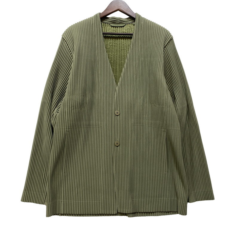 【中古品】【メンズ】 HOMME PLISSE ISSEY MIYAKE オム プリッセ イッセイミヤケ HP53JD155 TAILORED PLEATS 2 テーラード プリーツ ジャケット アウター 140-260917-kh-14-izu サイズ：4 カラー：オリーブ 万代Net店