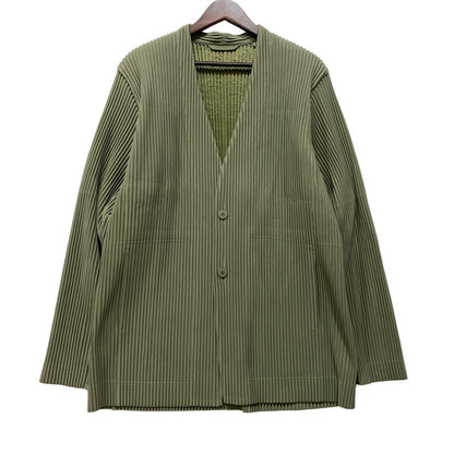 【中古品】【メンズ】 HOMME PLISSE ISSEY MIYAKE オム プリッセ イッセイミヤケ HP53JD155 TAILORED PLEATS 2 テーラード プリーツ ジャケット アウター 140-260917-kh-14-izu サイズ：4 カラー：オリーブ 万代Net店