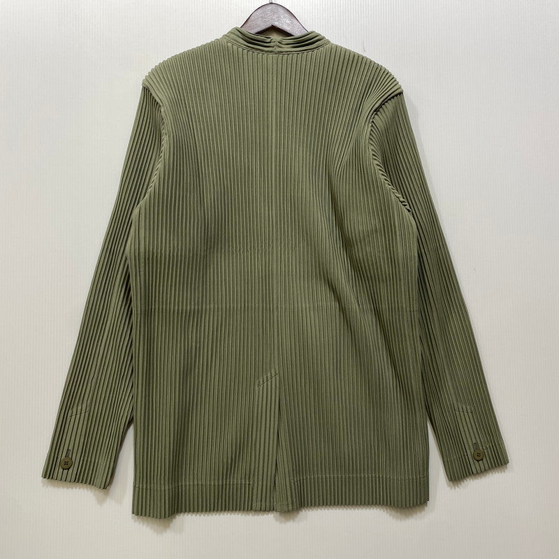 【中古品】【メンズ】 HOMME PLISSE ISSEY MIYAKE オム プリッセ イッセイミヤケ HP53JD155 TAILORED PLEATS 2 テーラード プリーツ ジャケット アウター 140-260917-kh-14-izu サイズ：4 カラー：オリーブ 万代Net店