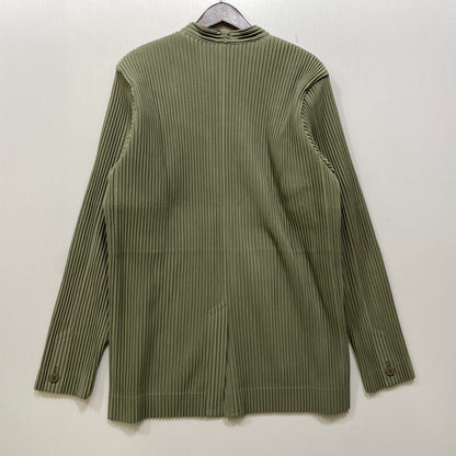 【中古品】【メンズ】 HOMME PLISSE ISSEY MIYAKE オム プリッセ イッセイミヤケ HP53JD155 TAILORED PLEATS 2 テーラード プリーツ ジャケット アウター 140-260917-kh-14-izu サイズ：4 カラー：オリーブ 万代Net店