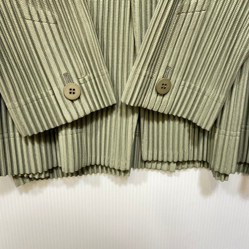 【中古品】【メンズ】 HOMME PLISSE ISSEY MIYAKE オム プリッセ イッセイミヤケ HP53JD155 TAILORED PLEATS 2 テーラード プリーツ ジャケット アウター 140-260917-kh-14-izu サイズ：4 カラー：オリーブ 万代Net店