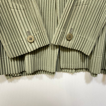 【中古品】【メンズ】 HOMME PLISSE ISSEY MIYAKE オム プリッセ イッセイミヤケ HP53JD155 TAILORED PLEATS 2 テーラード プリーツ ジャケット アウター 140-260917-kh-14-izu サイズ：4 カラー：オリーブ 万代Net店