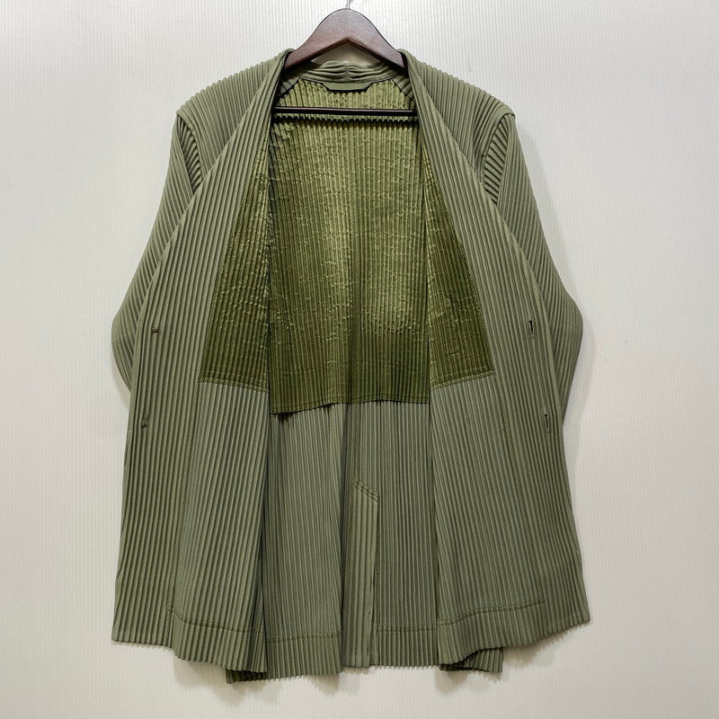 【中古品】【メンズ】 HOMME PLISSE ISSEY MIYAKE オム プリッセ イッセイミヤケ HP53JD155 TAILORED PLEATS 2 テーラード プリーツ ジャケット アウター 140-260917-kh-14-izu サイズ：4 カラー：オリーブ 万代Net店