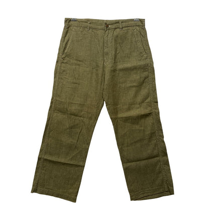 【中古品】【メンズ】 COMME des GARCONS HOMME コムデギャルソンオム LINEN COTTON PANTS HP-02030S AD1999 リネン コットン パンツ 151-260917-as-11-izu サイズ：S カラー：オリーブ 万代Net店