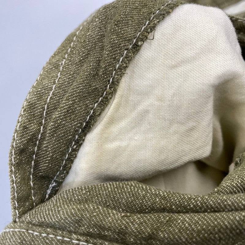 【中古品】【メンズ】 COMME des GARCONS HOMME コムデギャルソンオム LINEN COTTON PANTS HP-02030S AD1999 リネン コットン パンツ 151-260917-as-11-izu サイズ：S カラー：オリーブ 万代Net店