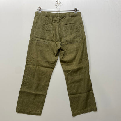 【中古品】【メンズ】 COMME des GARCONS HOMME コムデギャルソンオム LINEN COTTON PANTS HP-02030S AD1999 リネン コットン パンツ 151-260917-as-11-izu サイズ：S カラー：オリーブ 万代Net店