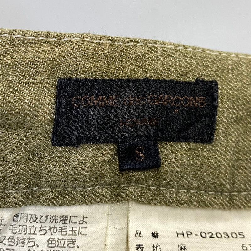 【中古品】【メンズ】 COMME des GARCONS HOMME コムデギャルソンオム LINEN COTTON PANTS HP-02030S AD1999 リネン コットン パンツ 151-260917-as-11-izu サイズ：S カラー：オリーブ 万代Net店