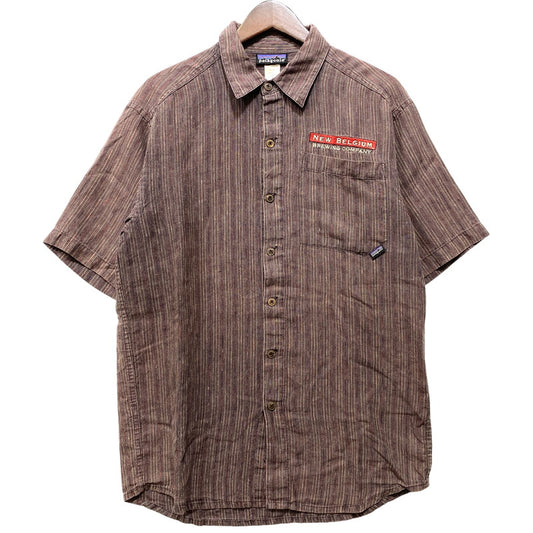 【中古品】【メンズ】 PATAGONIA パタゴニア 5314S6 06SS HEMP STRIPE SS SHIRT ヘンプ ストライプ ショートスリーブ シャツ トップス 半袖 144-260922-yn-12-izu サイズ：L カラー：ブラウン 万代Net店