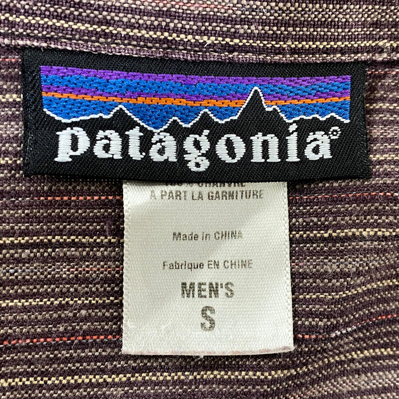 【中古品】【メンズ】 PATAGONIA パタゴニア 5314S6 06SS HEMP STRIPE SS SHIRT ヘンプ ストライプ ショートスリーブ シャツ トップス 半袖 144-260922-yn-12-izu サイズ：L カラー：ブラウン 万代Net店