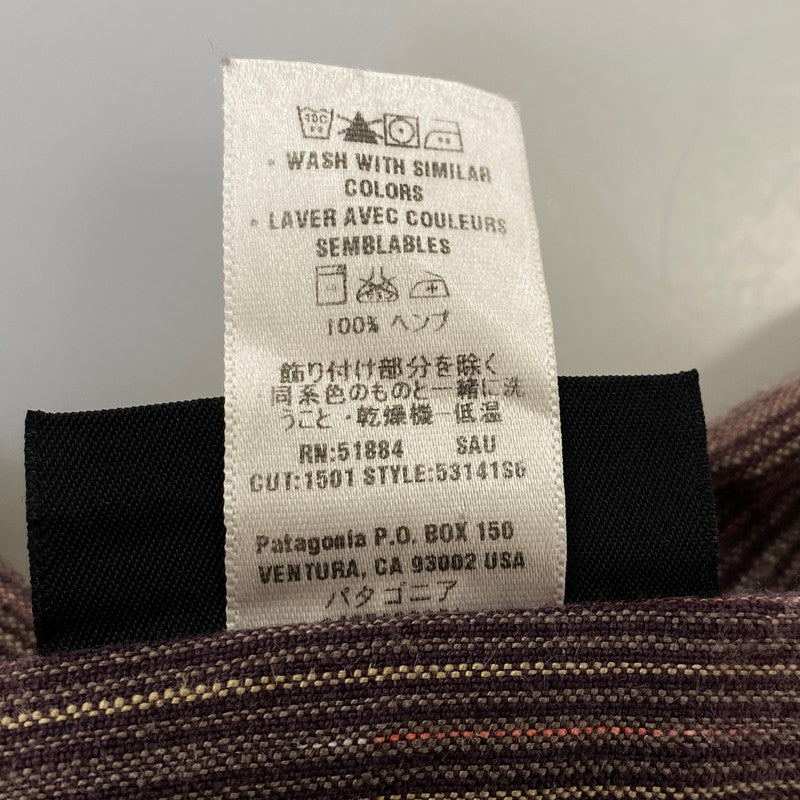 【中古品】【メンズ】 PATAGONIA パタゴニア 5314S6 06SS HEMP STRIPE SS SHIRT ヘンプ ストライプ ショートスリーブ シャツ トップス 半袖 144-260922-yn-12-izu サイズ：L カラー：ブラウン 万代Net店