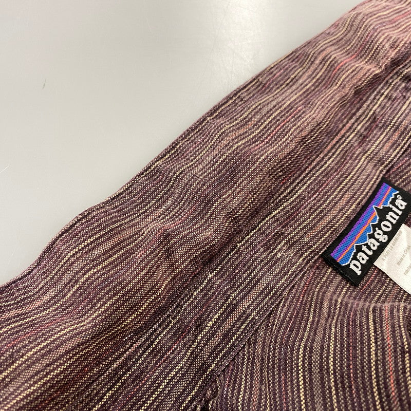【中古品】【メンズ】 PATAGONIA パタゴニア 5314S6 06SS HEMP STRIPE SS SHIRT ヘンプ ストライプ ショートスリーブ シャツ トップス 半袖 144-260922-yn-12-izu サイズ：L カラー：ブラウン 万代Net店