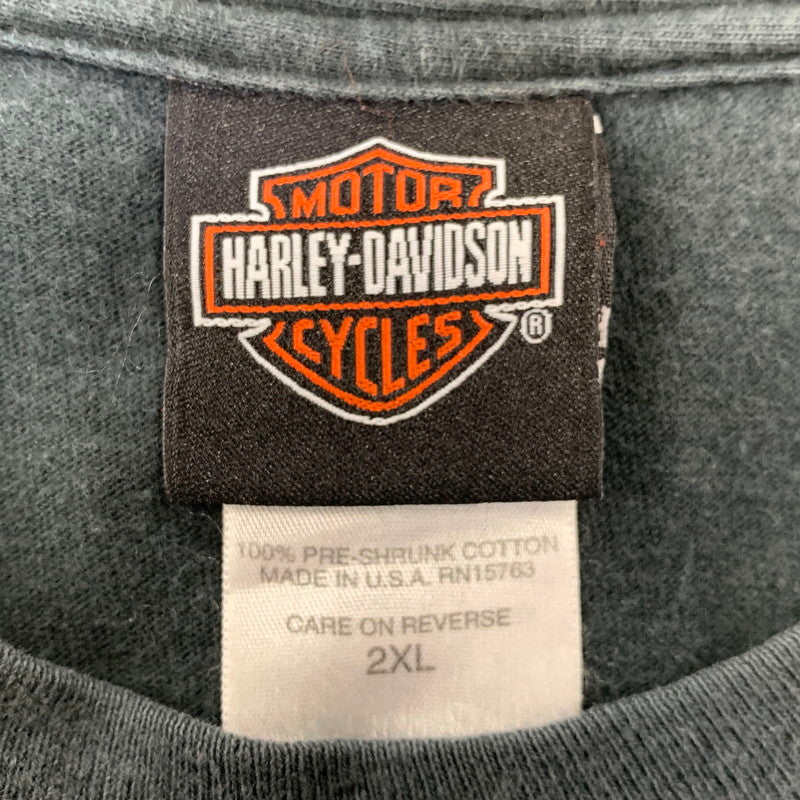 【中古品】【メンズ】 HARLEY-DAVIDSON ハーレーダビッドソン USA製 00S SS TEE ショートスリープ Tシャツ トップス 半袖 146-260922-ya-04-izu サイズ：2XL カラー：ブラック 万代Net店