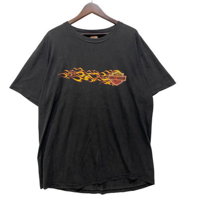 【中古品】【メンズ】 HARLEY-DAVIDSON ハーレーダビッドソン FLAME LOGO SS TEE フレイム ロゴ ショートスリーブ Tシャツ トップス 146-260922-kh-13-izu サイズ：XL カラー：ブラック 万代Net店