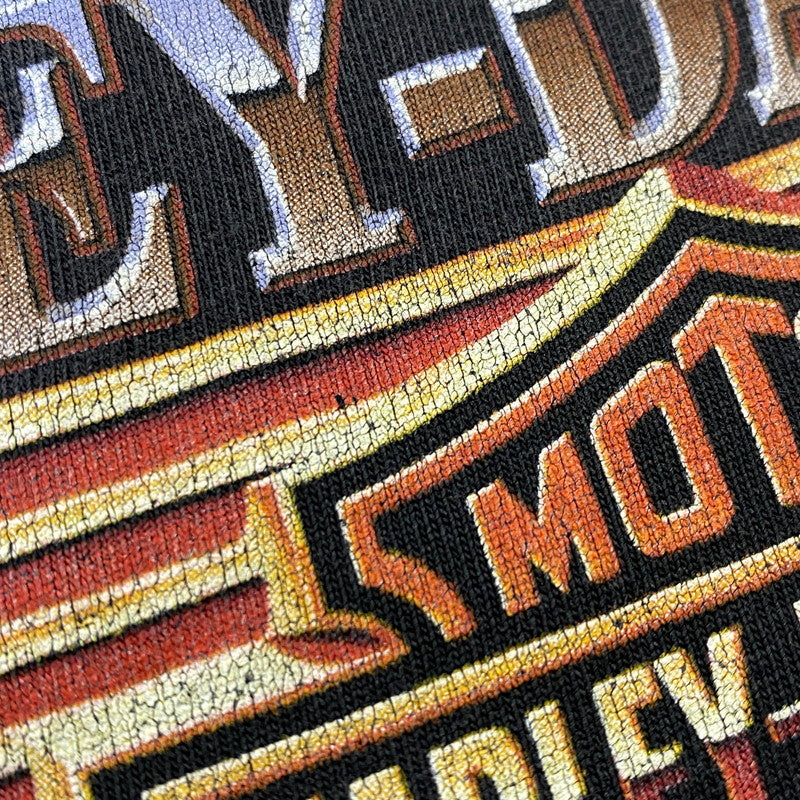 【中古品】【メンズ】 HARLEY-DAVIDSON ハーレーダビッドソン FLAME LOGO SS TEE フレイム ロゴ ショートスリーブ Tシャツ トップス 146-260922-kh-13-izu サイズ：XL カラー：ブラック 万代Net店