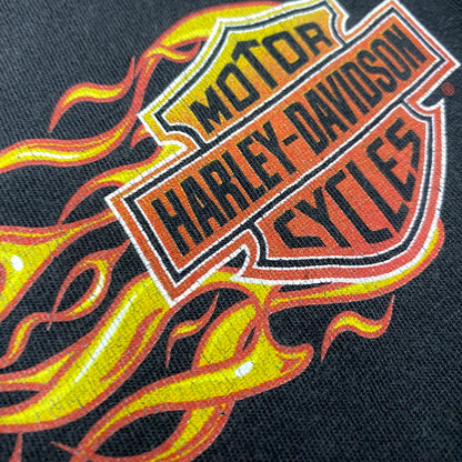 【中古品】【メンズ】 HARLEY-DAVIDSON ハーレーダビッドソン FLAME LOGO SS TEE フレイム ロゴ ショートスリーブ Tシャツ トップス 146-260922-kh-13-izu サイズ：XL カラー：ブラック 万代Net店