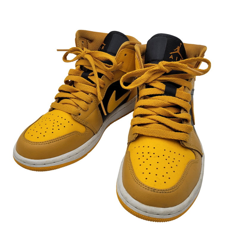【中古品】【レディース】 NIKE ナイキ WMNS AIR JORDAN 1 MID BQ6472-700 ウィメンズ エア ジョーダン 1 ミッド スニーカー 靴 166-260921-as-23-izu サイズ：23.5cm カラー：UNIVERSITY GOLD/BLACK-WHITE 万代Net店