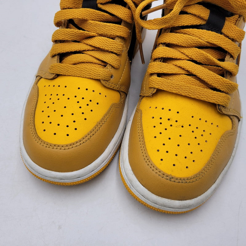 【中古品】【レディース】 NIKE ナイキ WMNS AIR JORDAN 1 MID BQ6472-700 ウィメンズ エア ジョーダン 1 ミッド スニーカー 靴 166-260921-as-23-izu サイズ：23.5cm カラー：UNIVERSITY GOLD/BLACK-WHITE 万代Net店
