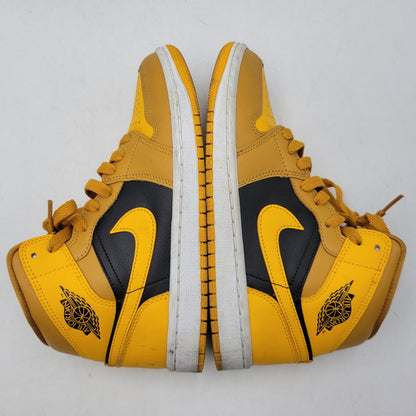 【中古品】【レディース】 NIKE ナイキ WMNS AIR JORDAN 1 MID BQ6472-700 ウィメンズ エア ジョーダン 1 ミッド スニーカー 靴 166-260921-as-23-izu サイズ：23.5cm カラー：UNIVERSITY GOLD/BLACK-WHITE 万代Net店