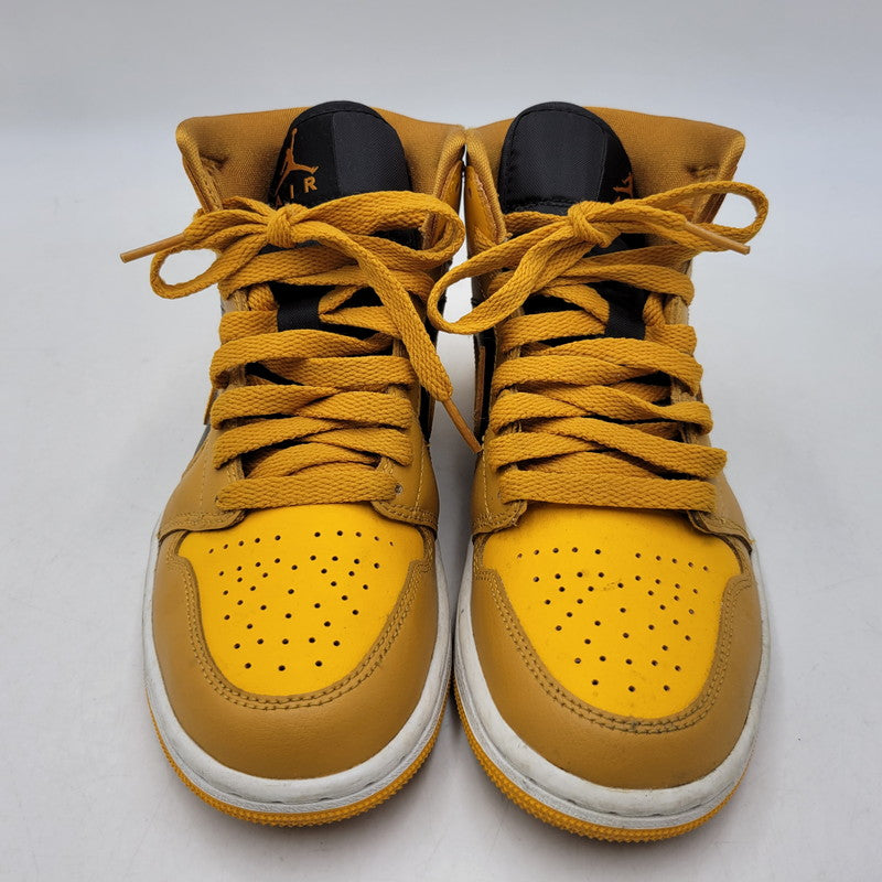 【中古品】【レディース】 NIKE ナイキ WMNS AIR JORDAN 1 MID BQ6472-700 ウィメンズ エア ジョーダン 1 ミッド スニーカー 靴 166-260921-as-23-izu サイズ：23.5cm カラー：UNIVERSITY GOLD/BLACK-WHITE 万代Net店